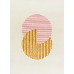 Circles wool rug pink, 200x300 cm