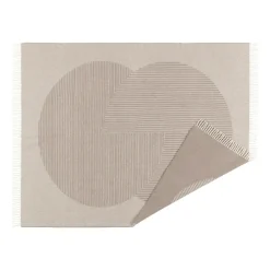 Circles wool throw 130x185 cm, Beige