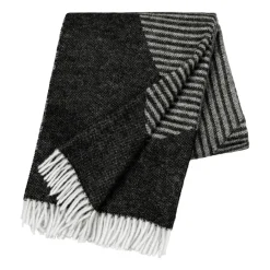 Circles wool throw 130x185 cm, Black