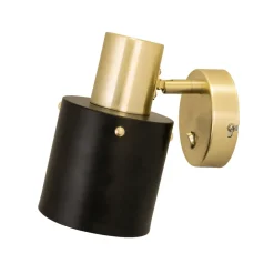Clark 1 wall lamp, Black-brushed brass