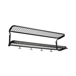 Classic 650 hat shelf, Black/black, 2 levels, 60 cm