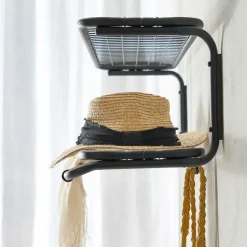 Classic 650 hat shelf, Black/black, 2 levels, 60 cm