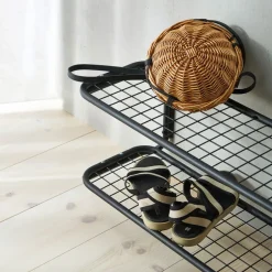 Classic 650 shoe shelf, Black/black, 2 levels, 80 cm
