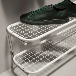 Classic 650 shoe shelf, White/chrome, 2 levels, 120 cm