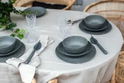 Club deep plate Ø22 cm 4-pack biocircular thermoplastic, Nature ash grey