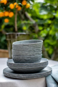 Club deep plate Ø22 cm 4-pack biocircular thermoplastic, Nature ash grey