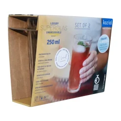 Club No. 19 drinking glass plastic 25 cl 2-pack, Crystal clear