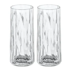 Club No. 3 long drink glass plastic 25 cl 2-pack, Crystal clear
