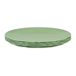 Club plate Ø26 cm 4-pack biocircular thermoplastic, Nature leaf green