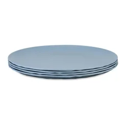 Club plate Ø26 cm 4-pack biocircular thermoplastic, Nature flower blue