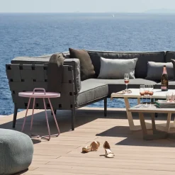 Conic modular sofa, Cane-Line airtouch grey, single, incl. cushions
