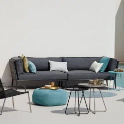 Conic modular sofa, Cane-Line airtouch grey, single, incl. cushions
