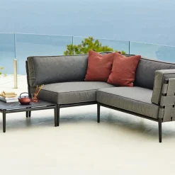 Conic modular sofa, Cane-Line airtouch grey, single, incl. cushions