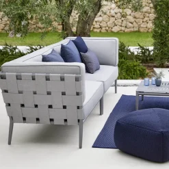 Conic modular sofa, Cane-Line airtouch grey, single, incl. cushions