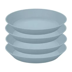 Connect deep plate Ø24 cm 4-pack, Natural flower blue