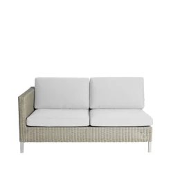 Connect modular sofa, 2-seater taupe, right, white cushions