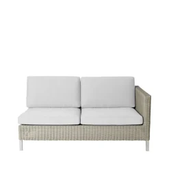 Connect modular sofa, 2-seater taupe, left, white cushions