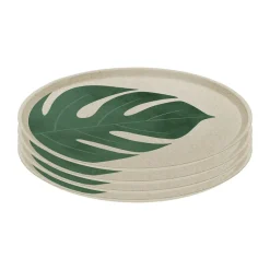Connect plate Ø25.5 cm 4-pack, Monstera leaf