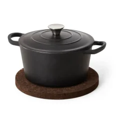 Cork trivet smoked, Ø25 cm