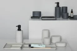 Cose storage jar with lid S low 7 cm, Dark grey