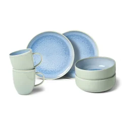 Crafted Blueberry breakfast set 6 pieces, Turquoise
