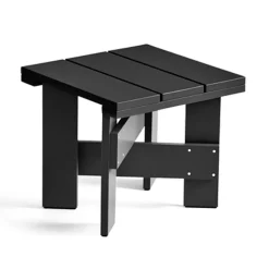 Crate Low Table 45x45x40 cm lacquered pine, Black