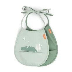 Croco Tiny Bib 2-pack, Green