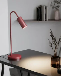 Curve table lamp 51 cm, Dark red