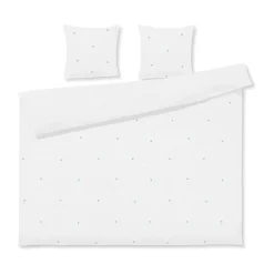 Daisy bed set 220x220 cm, White-light blue