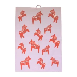 Dalahäst kitchen towel 50x70 cm, Pink-red
