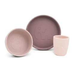 Deer Friends Stick&Stay kids dinner set 3 pieces, Powder