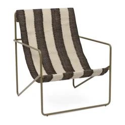 Desert lounge chair, Olive, off-white, chocolate