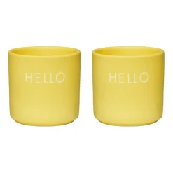 Design Letters egg cup 2-pack, Hello-yellow