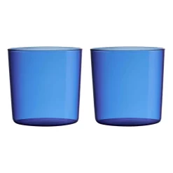 Design Letters Kids Eco drinking glass 2-pack, Blue