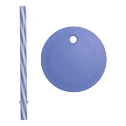 Design Letters straw with lid, Blue