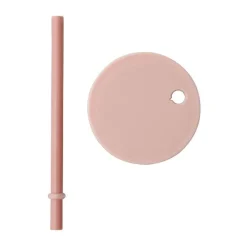 Design Letters straw with lid, Nude