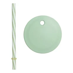 Design Letters straw with lid, Green