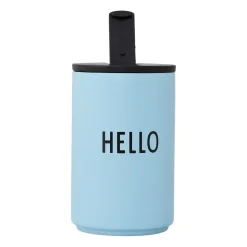 Design Letters thermal mug, Light blue-hello