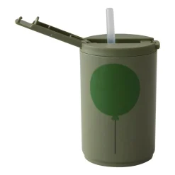 Design Letters thermos mug with straw 33 cl, Forest green
