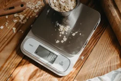 Digital kitchen scale waterproof, White-silver
