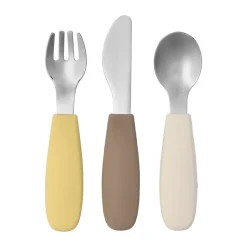 Dine cutlery set silicone 3 pieces, Taupe
