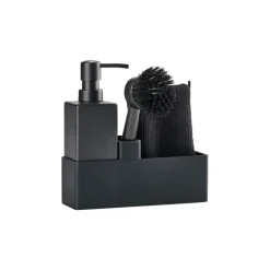 Dish set with dishcloth, Black