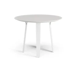 Divido dining table, White. ø95cm. White glazed ash leg