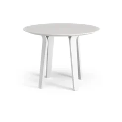 Divido dining table, White. ø95cm. White glazed ash leg