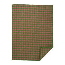 Dogtooth baby blanket 65x90 cm, Green-pink