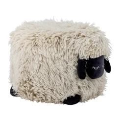 Dolly pouf wool 50x45 cm, White