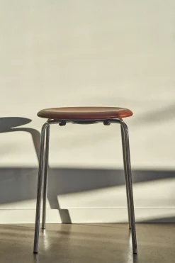 Dot stool leather, Chestnut