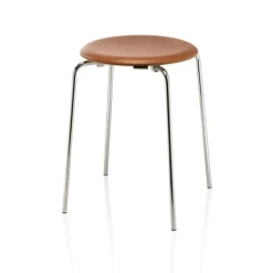 Dot stool leather, Walnut