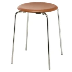 Dot stool leather, Walnut