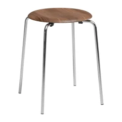 Dot stool, Walnut-chrome
